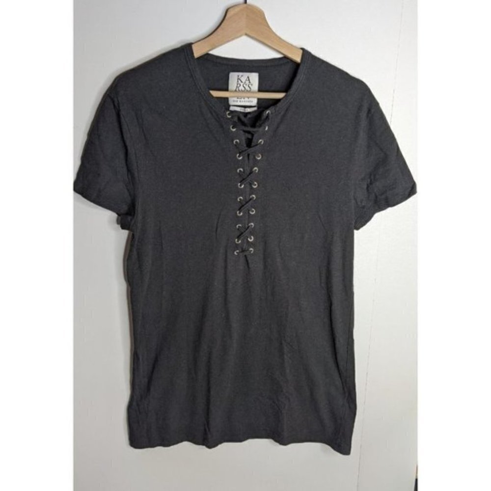 [Revolve] Zoe Karssen | Black Lace-up Tee
